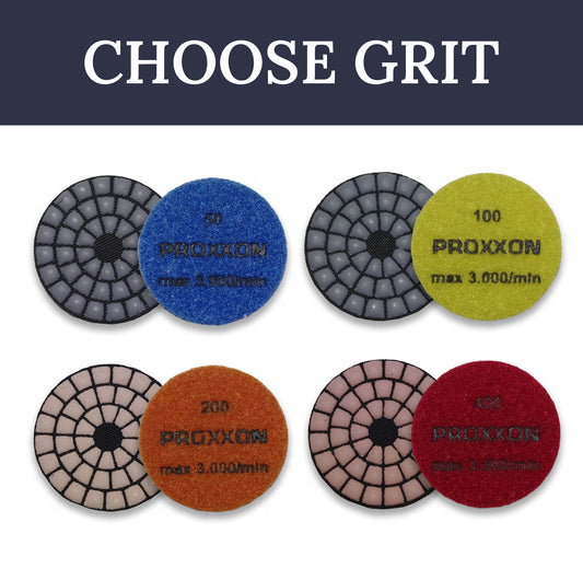 Diamond sanding/polishing pads ∅ 50 mm, grit 50/100/200/400 - 3 pcs