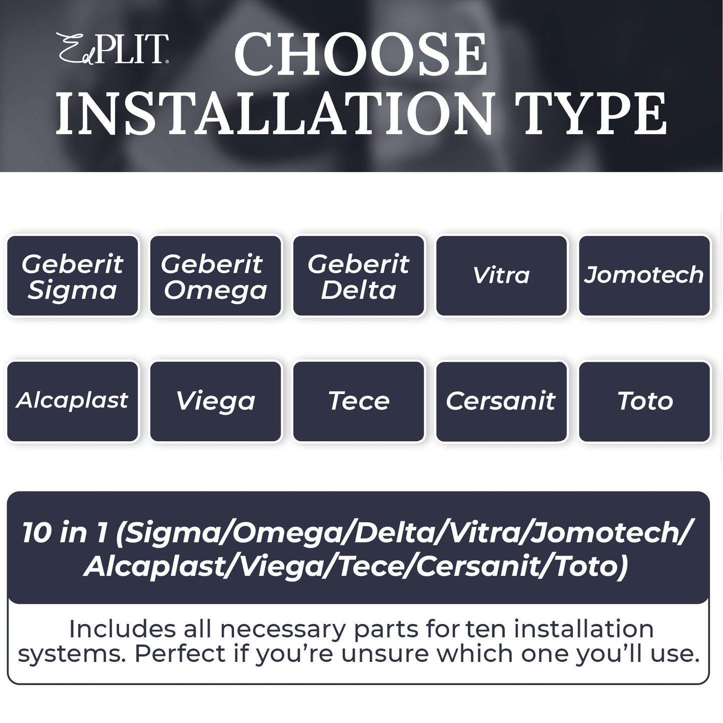 Hidden flush button M2 PRO - Сompatible with Geberit, AlcaPlast, TECE, Viega, VitrA, JomoTech, Cersanit, TOTO