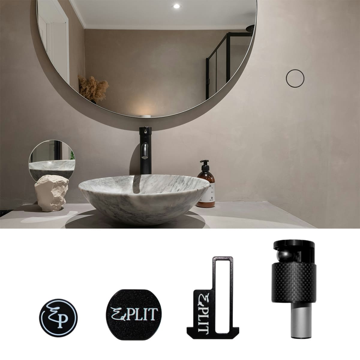 Hidden Towel Holder Set (ball-catch)