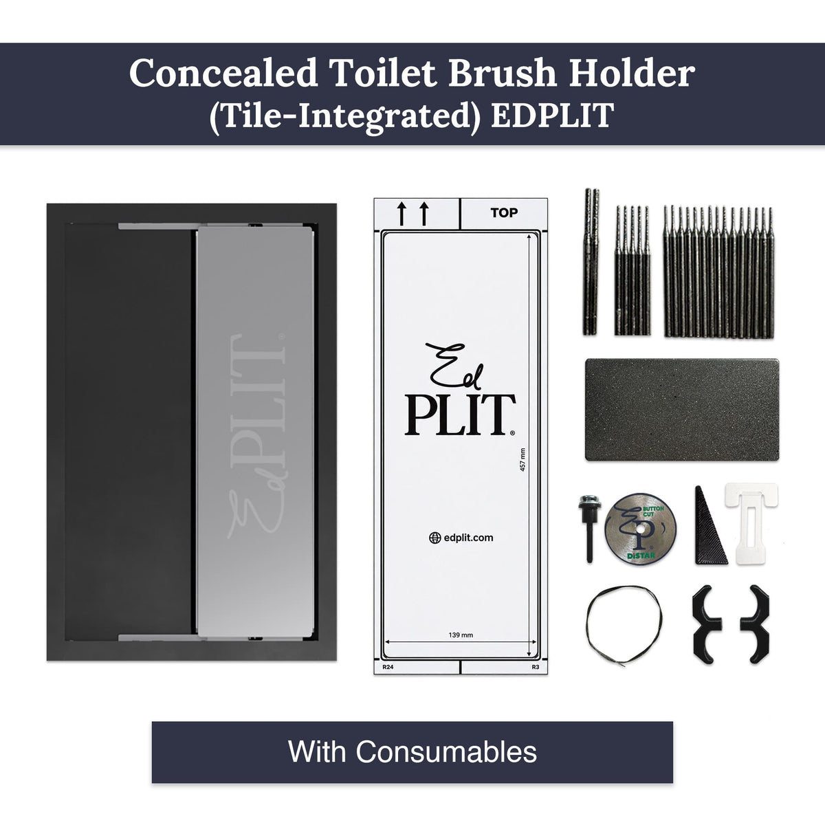 Concealed Toilet Brush Holder (Tile-Integrated) EDPLIT