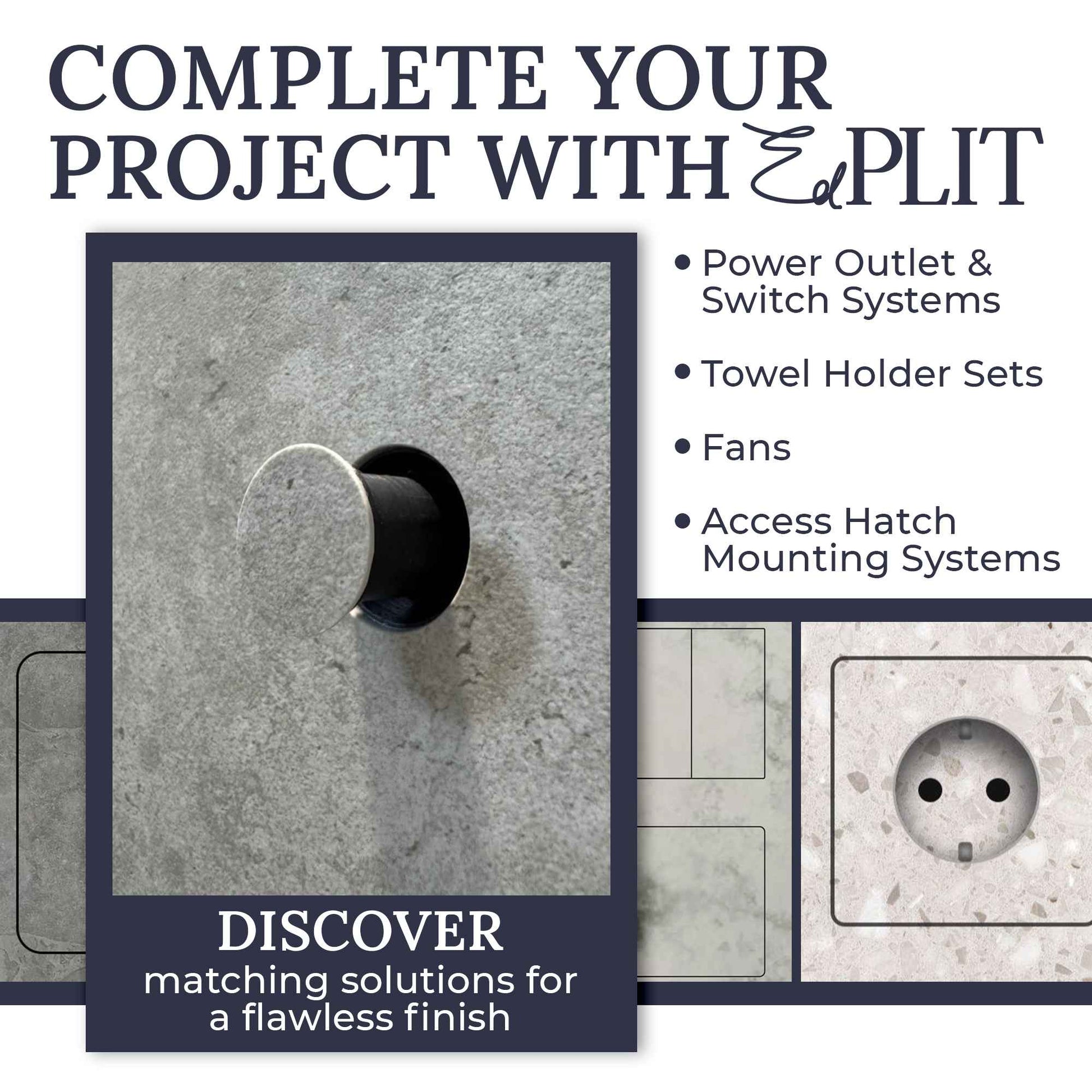 Wall-mounted hidden toilet flush button close-up, clean minimalist bathroom design.
