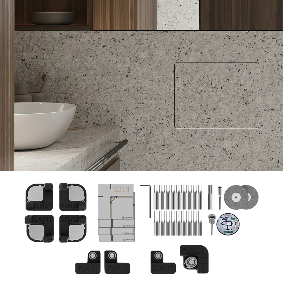 Hidden Access Hatch Mounting System Edplit – for Panels up to 400×500 mm
