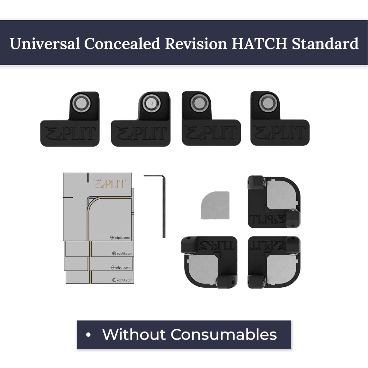 Hidden Access Hatch Mounting System Edplit – for Panels up to 400×500 mm