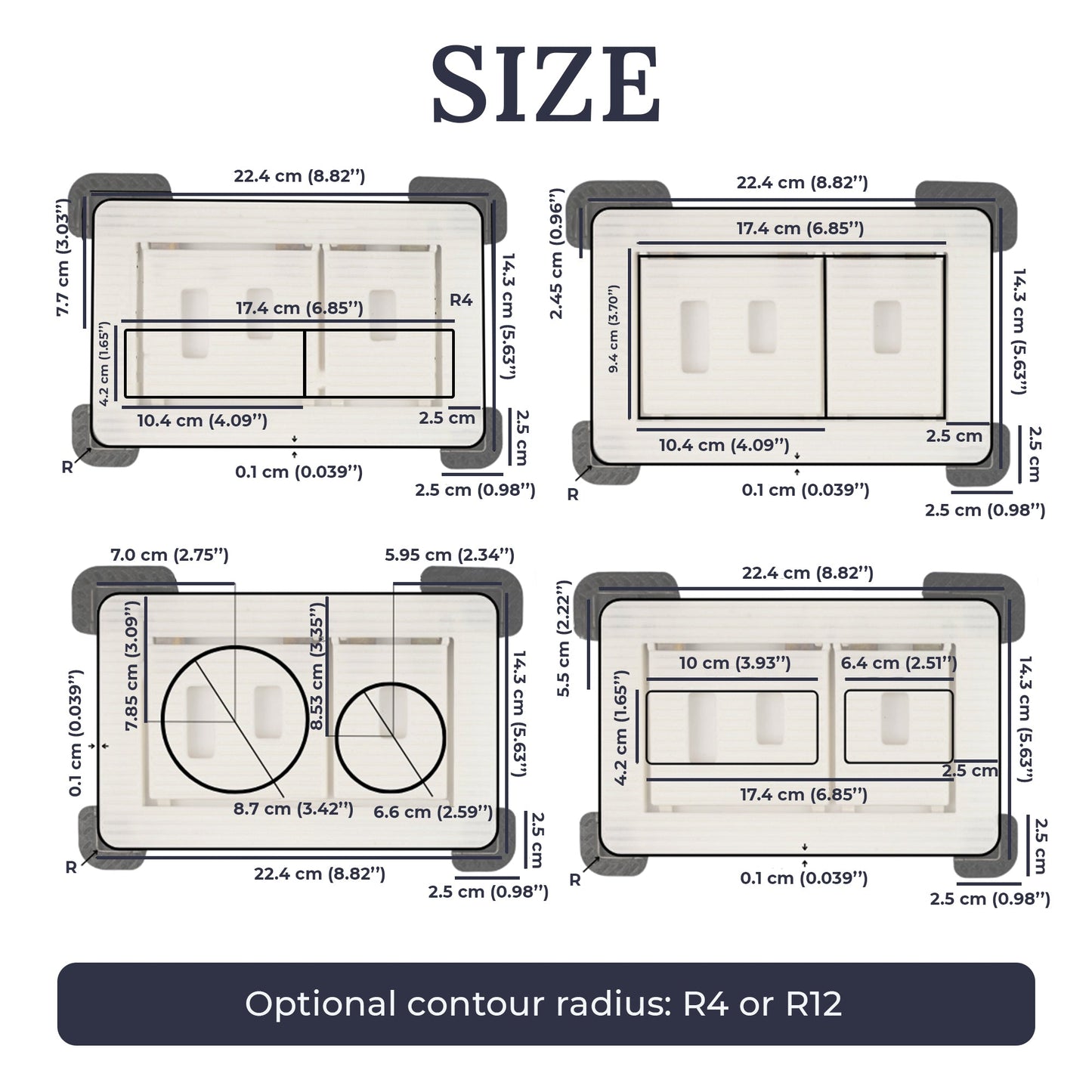 Hidden Toilet Flush Button M1 Edplit  - Compatible with Geberit, AlcaPlast, TECE, JomoTech, OLI, Viega, TOTO