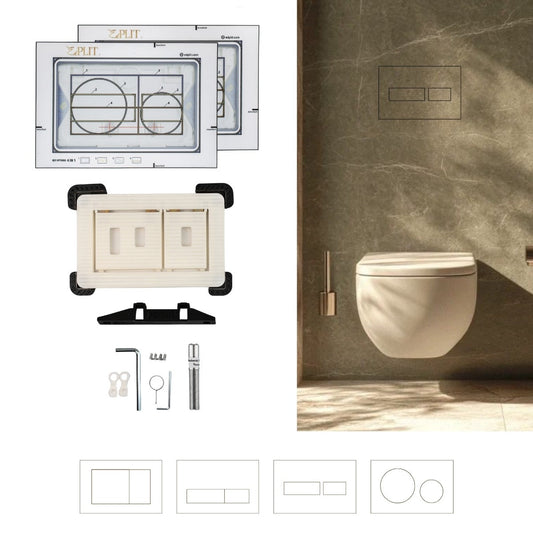 Edplit Invisi Tile Touch hidden flush button installed in tiled bathroom – sleek tile-integrated flush system.